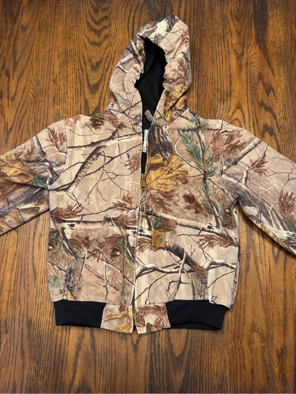 Carhartt Kids Realtree Camo Hooded Zip-Up Jacket - Brown/Green Accents